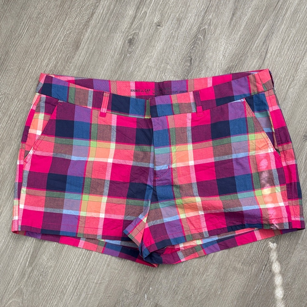 GAP Vibrant Plaid Women's Shorts city short 3” short size 18 new with tags